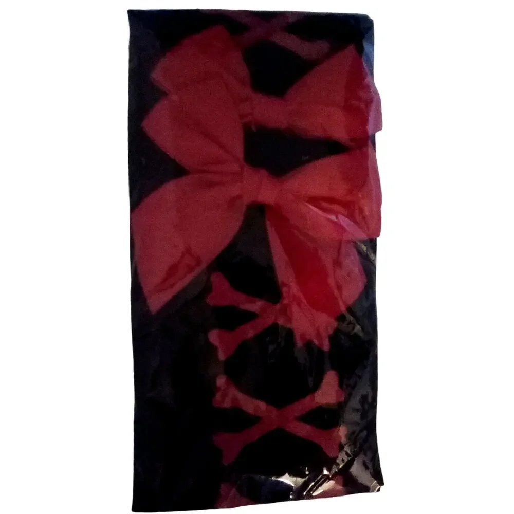 Black Bow Stockings Crossed Bones Choose Red/Pink Coquette Lolita Valentine's